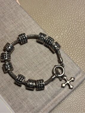Silver prayer bead bracelet